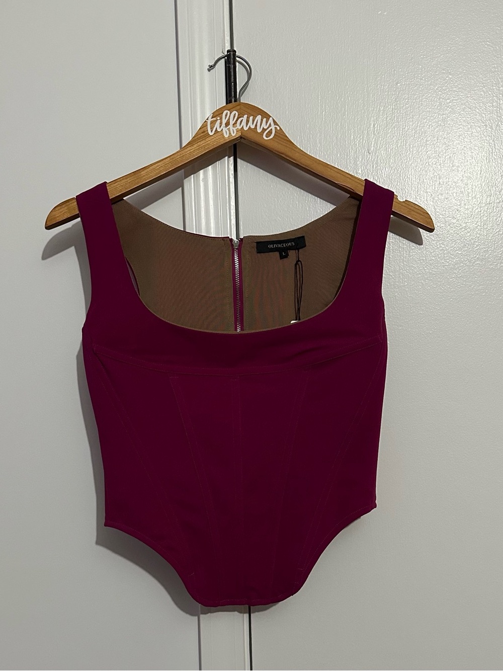 Olivaceous Magenta Corset Tank Top